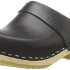 swedish hasbeens Women's Swedish Husband Clog,Black/Nature,8 M US