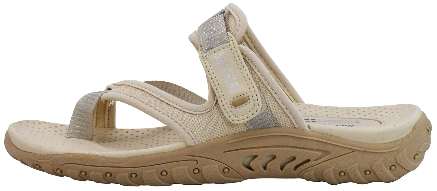 Skechers womens Reggae - Seize the Day - Toe Thong Sandal, Dark Natural, 9.5 M US