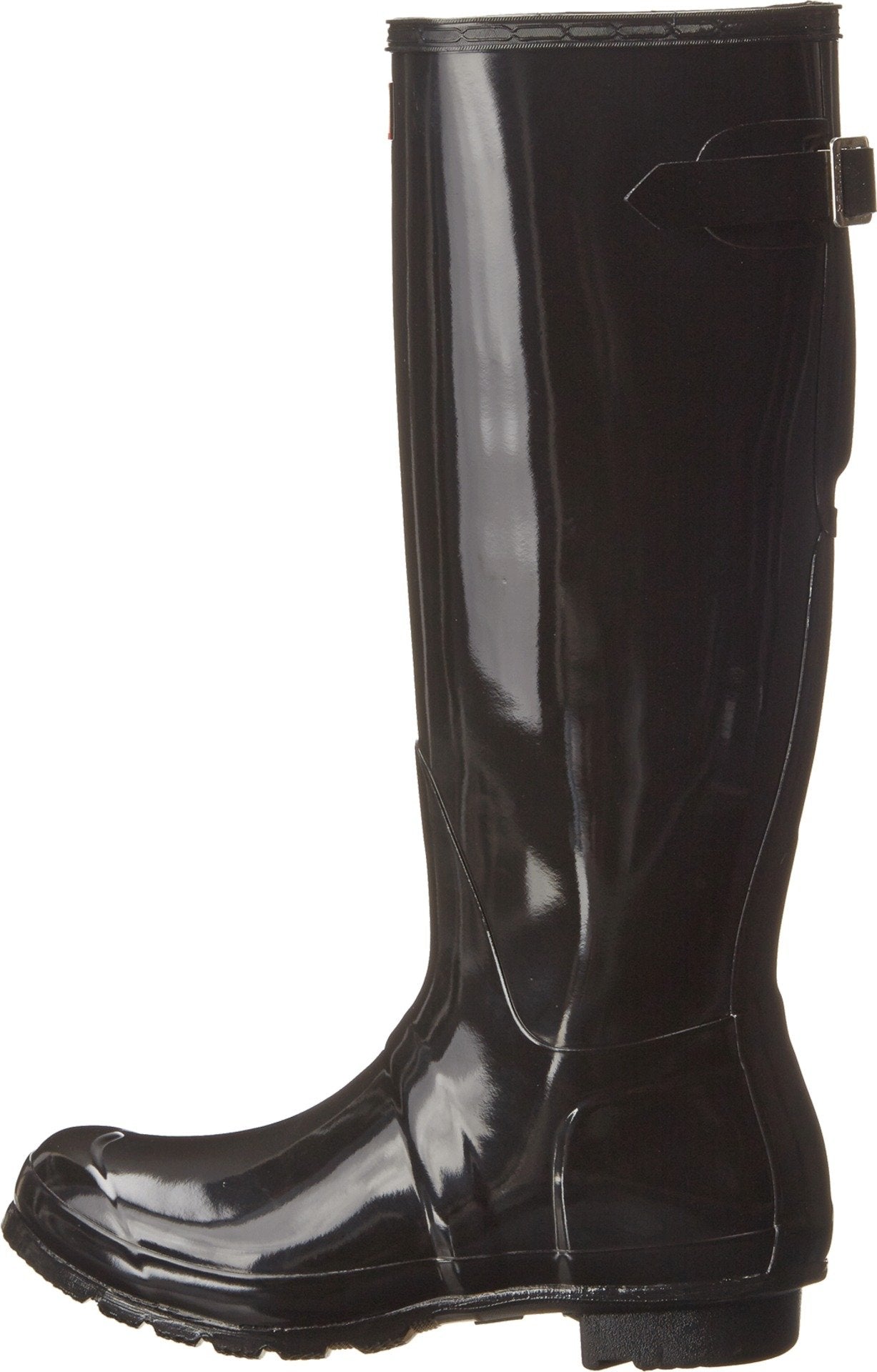 Hunter Footwear Women's Original Tall Back Adjustable Gloss Rain Boots, Black, 9