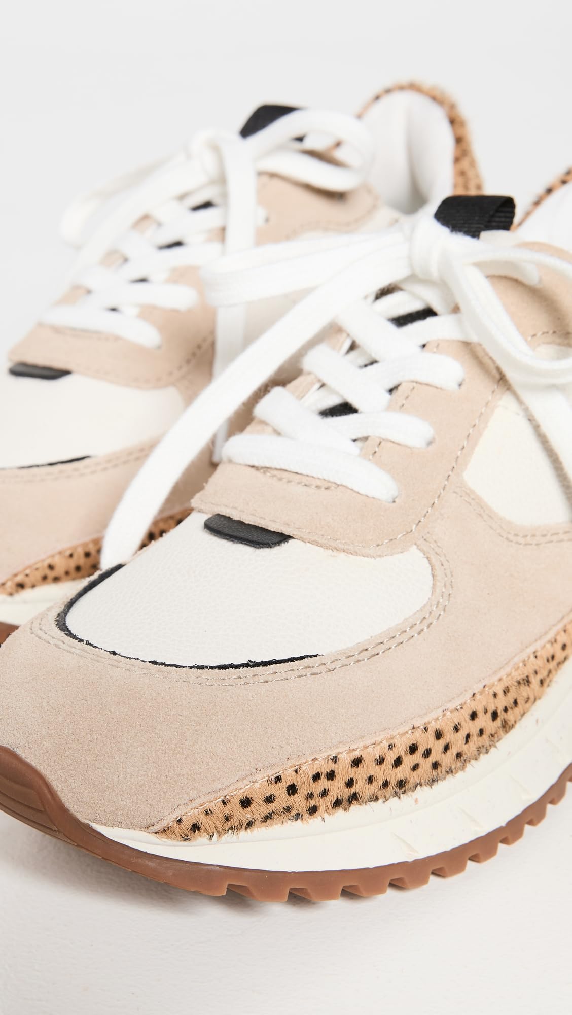 Madewell Kickoff Trainer Sneakers in Leather and Spot Dot Calf Hair Aged Stucco Multi 8 M