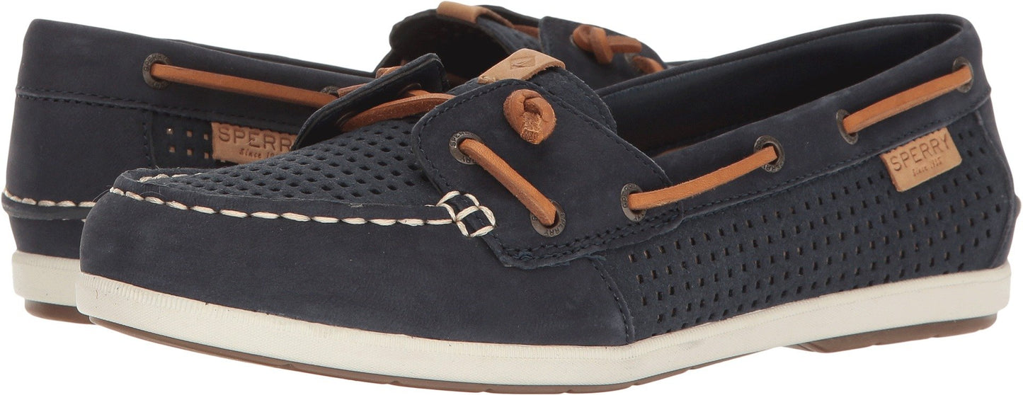 Sperry Top-Sider Women's Coil Ivy Perf Boat Shoe, Navy, 5 M US