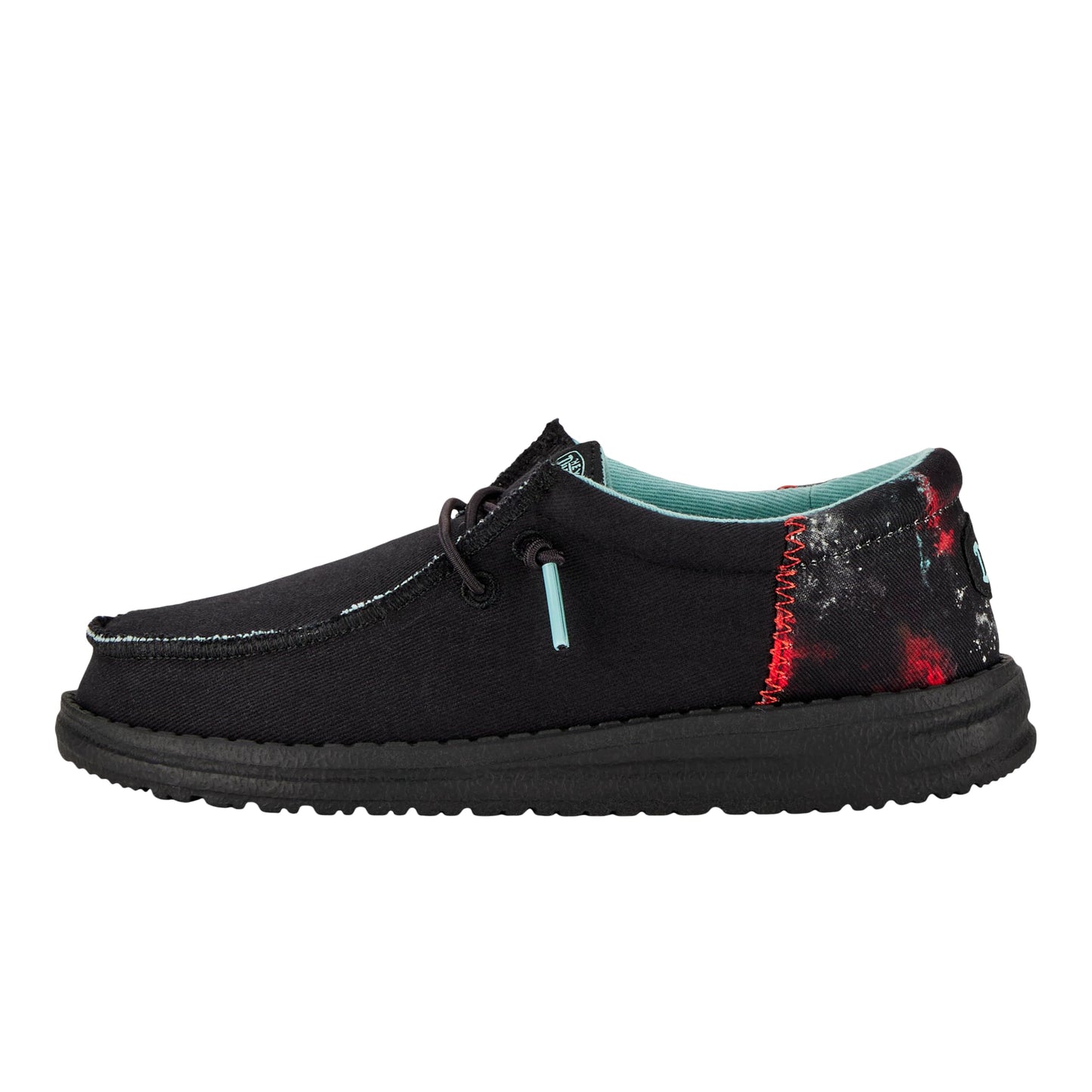 HEYDUDE Boy's Wally-Funk Y Splatter Black Size 11 | Youth's Shoes | Youth Slip-on Loafers | Comfortable & Light-Weight