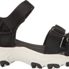 Skechers womens D'lites - Fresh Catch Wedge Sandal, Black, 9 US