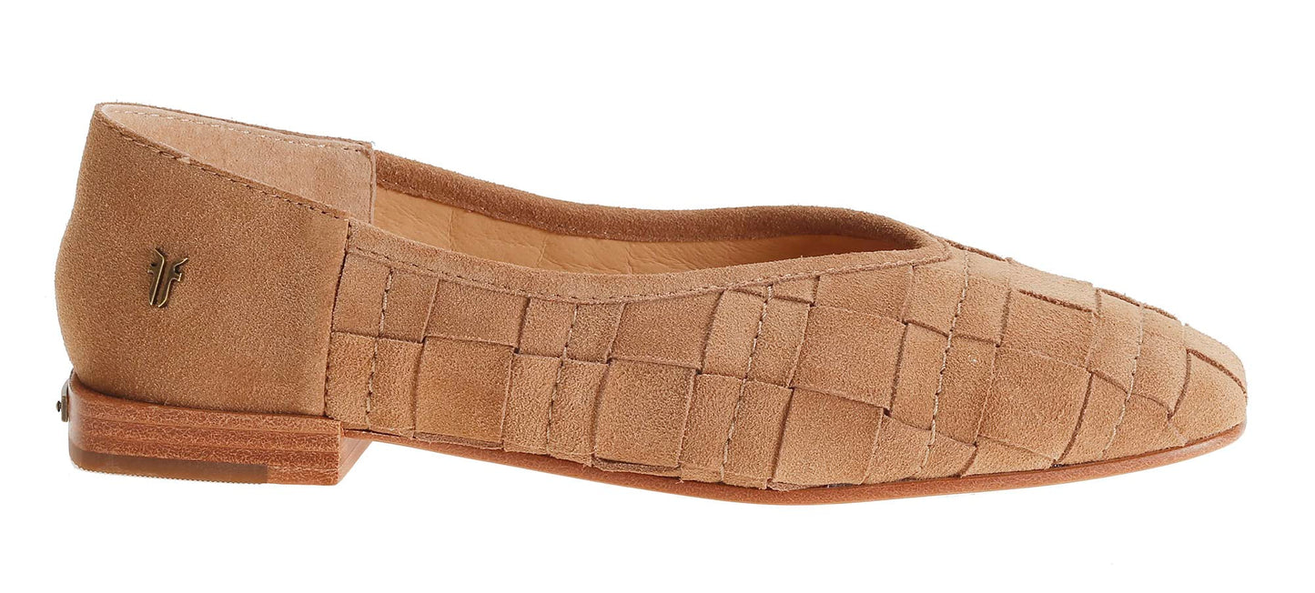 Frye Claire Woven Flat Camel 7.5 B (M)