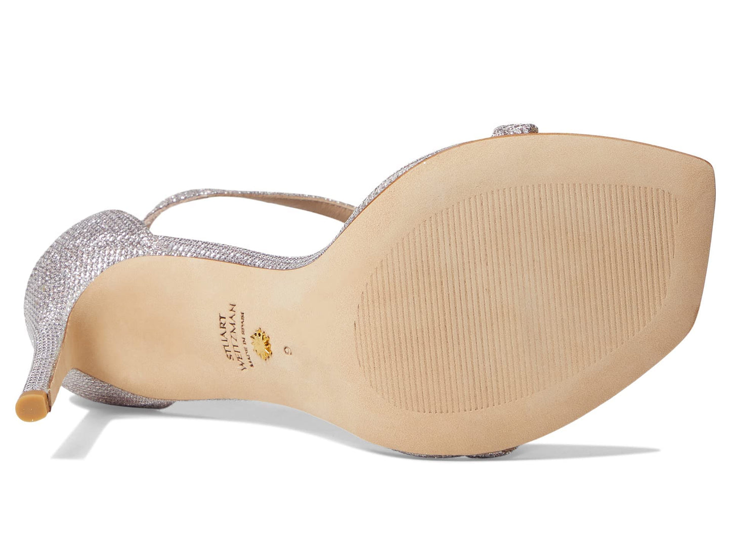 Stuart Weitzman Nudistcurve Crystal Nova 100 Sandal Rosewater/Clear 8.5 B