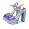 Stuart Weitzman Ryder 95 Platform Sandal Violet Ice 5 B