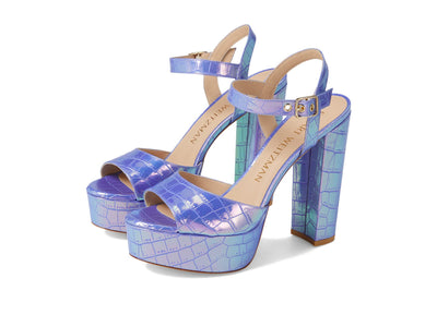 Stuart Weitzman Ryder 95 Platform Sandal Violet Ice 7.5 B