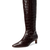 Madewell Womens Dorchester Dimes Tall Boot - Croc Chocolate Raisin 8 Medium