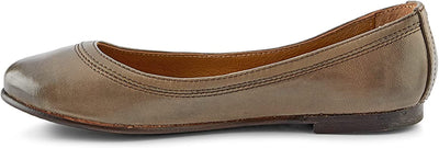 Frye Carson Ballet Flats for Women - Premium Tumbled Leather Lining, Leather Outsole - 3/8" Heel, Warm Grey - 9.5 M