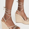 SCHUTZ Women's Jhessy Wedge, Platina, Metallic, Gold, Tan, 7.5 Medium US