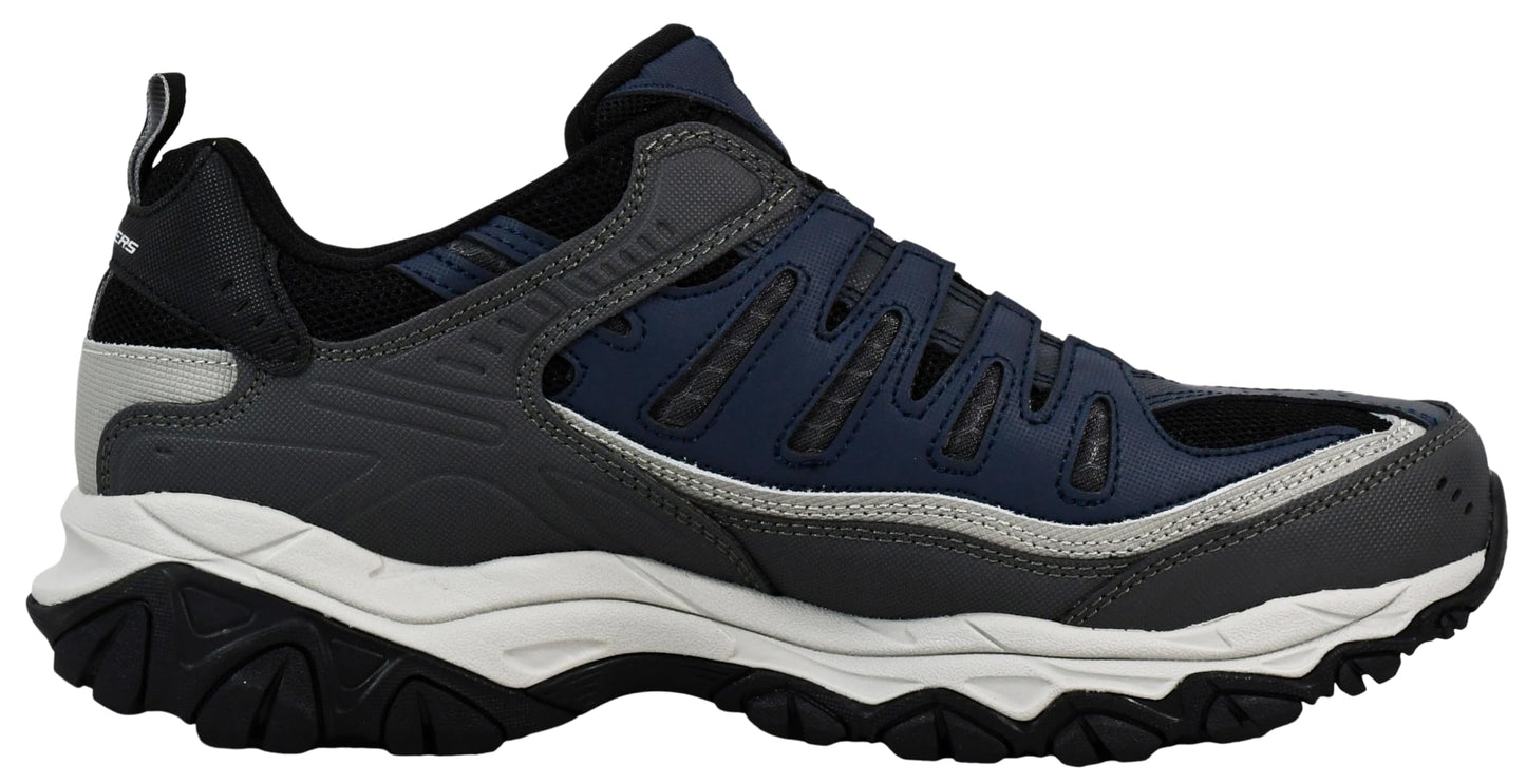 Skechers Men's Afterburn Wonted Memory Fit Slip-On Trainer, Navy/Grey, 14 W US