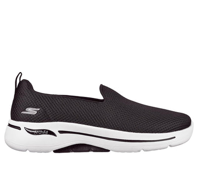 Skechers Women's Go Walk Arch Fit Grateful Sneaker, Black/White, 8 Wide