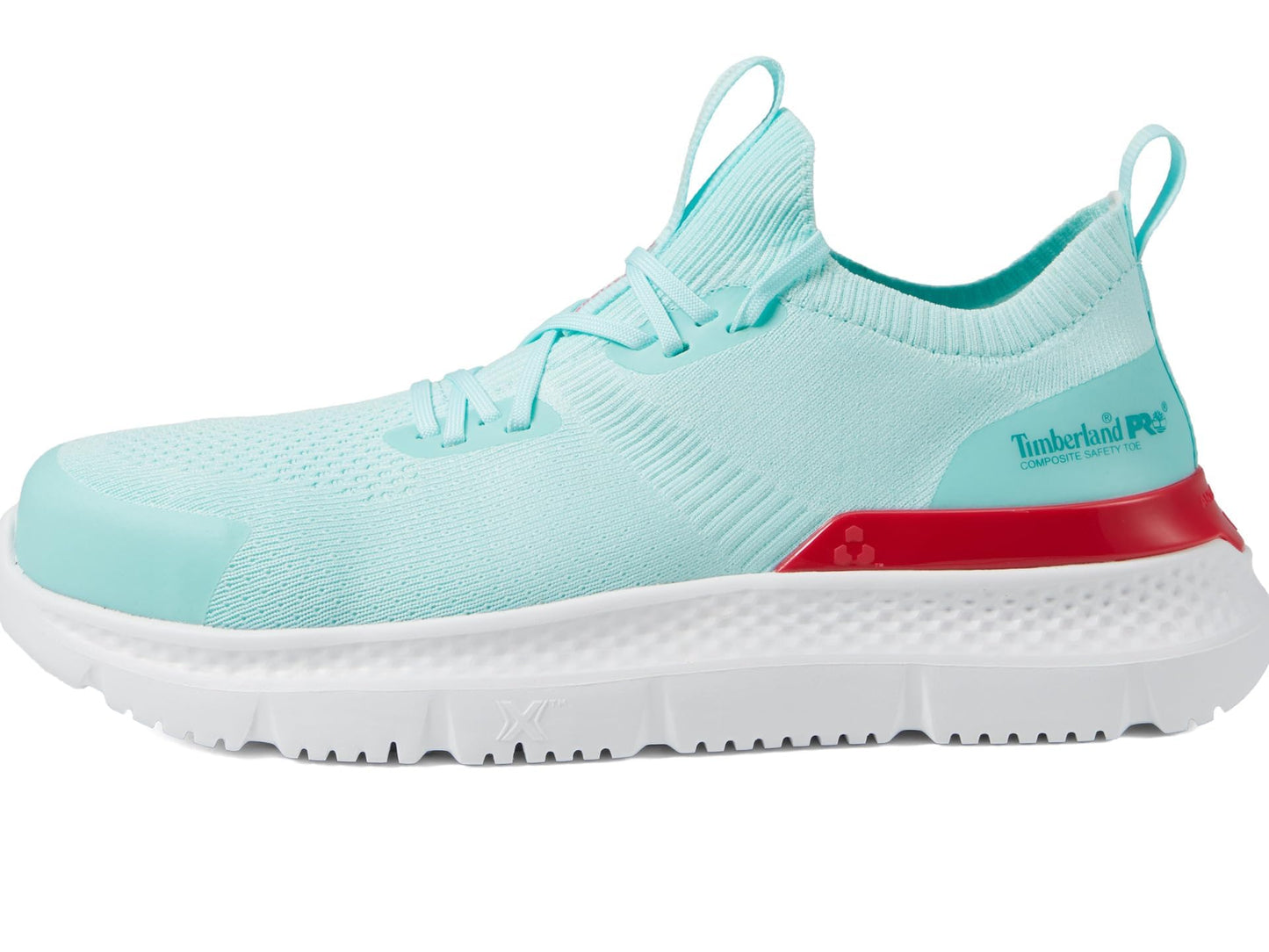 Timberland PRO® Setra Knit Composite Safety Toe Women’s Sneakers – Breathable Upper – Removable Insole Seafoam/Red 6.5 B - Medium