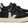 VEJA Kids Small V-12 (Toddler) Sneaker, Black_White_Platine, 8.5 US Unisex
