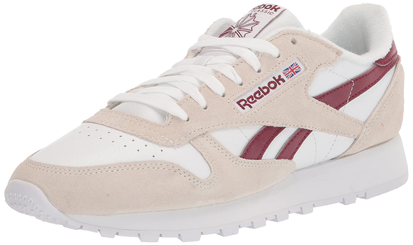 Reebok Unisex Adult Classic Leather Sneaker, Classic Burgundy/White, 10 Medium US