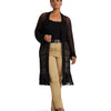 Lauren Ralph Lauren Womens Plus-Size Pointelle-Knit Linen-Blend Cardigan Black 2X