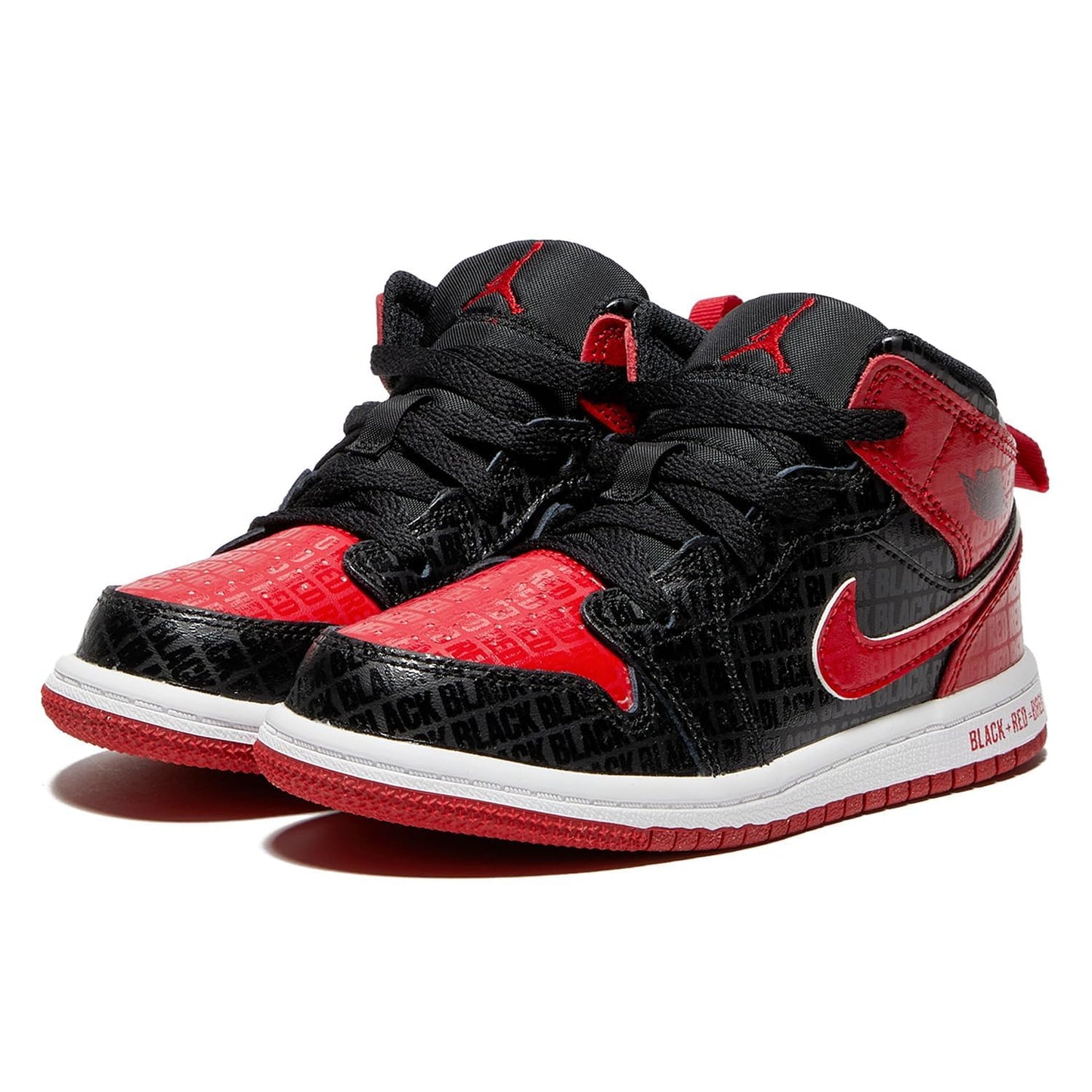 Jordan Baby Boy's 1 Mid SS (Infant/Toddler) Black/Gym Red/White 10 Toddler M