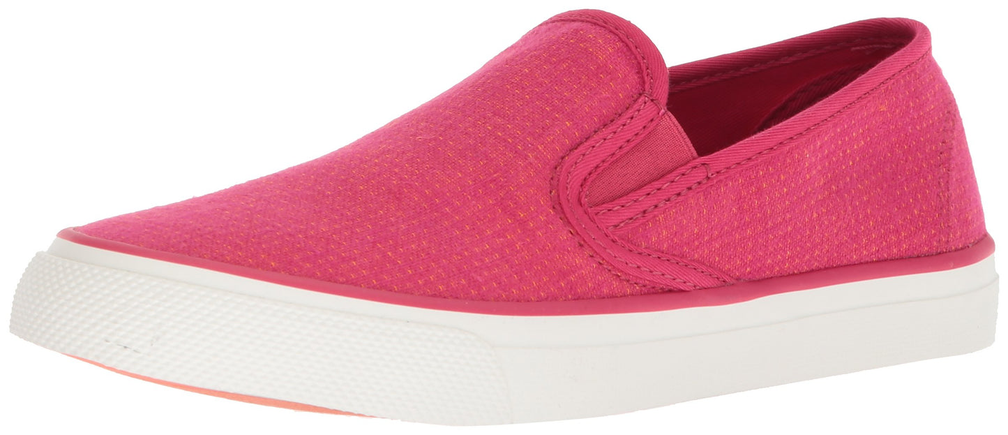 Sperry Top-Sider Women's Seaside Two-Tone Linen Shoe, Pink/Coral, 8 Medium US