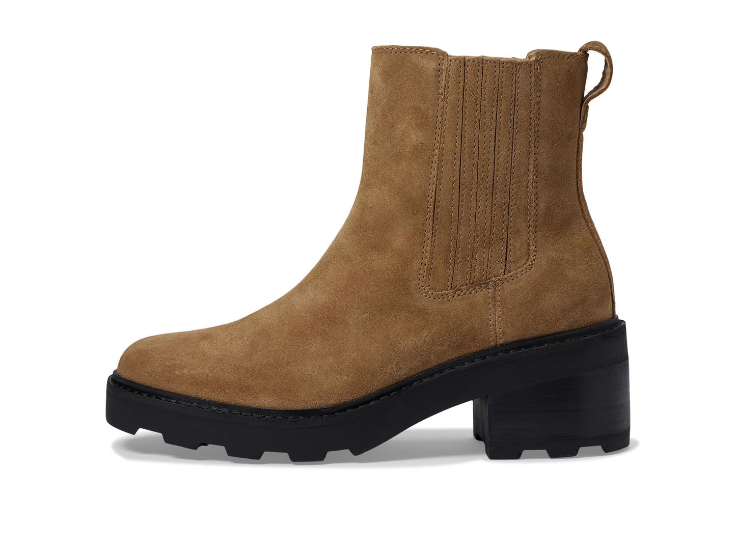 Madewell The Gwenda Platform Ankle Boot for Women in Suede - Leather Lining - Man-made Sole - Stacked Heel Toffee 6 M