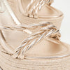 SCHUTZ Women's Jhessy Wedge, Platina, Metallic, Gold, Tan, 7.5 Medium US