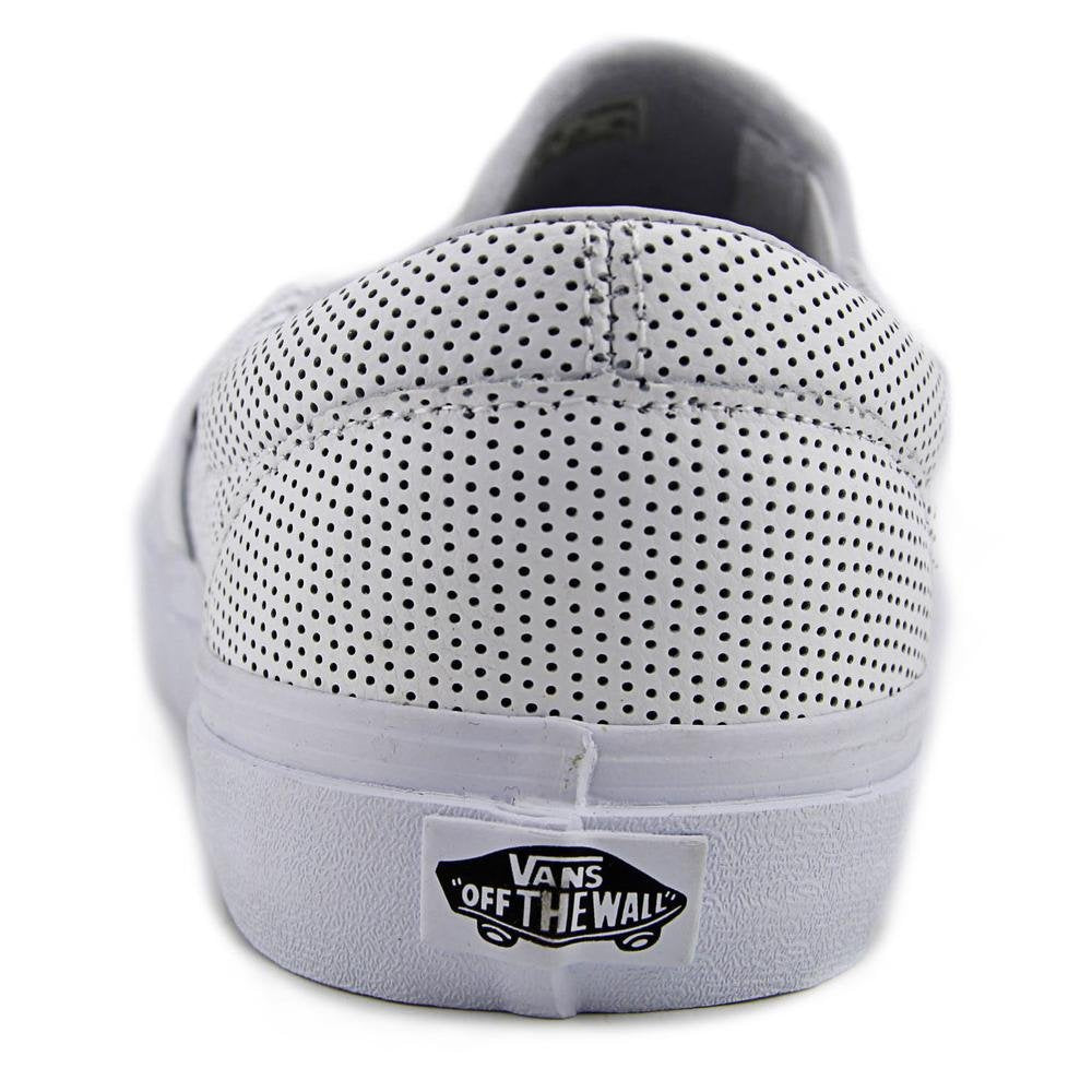 Vans Unisex Classic Slip-On? (Perf Leather) White Men's 11, Women's 12.5 Medium