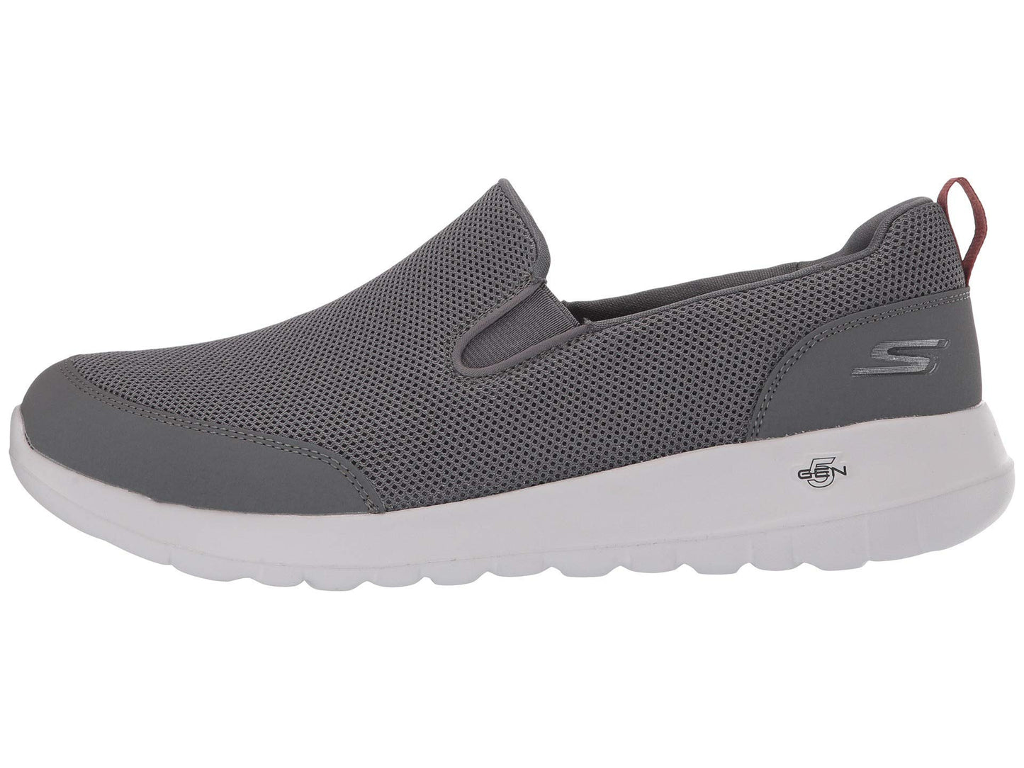 Skechers Men's Go Walk Max Clinched - Athletic Mesh Double Gore Slip on Walking Shoe, Grey/Burgundy, 11 X-Wide
