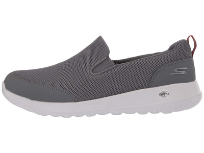 Skechers Men's Go Walk Max Clinched - Athletic Mesh Double Gore Slip on Walking Shoe, Grey/Burgundy, 11 X-Wide
