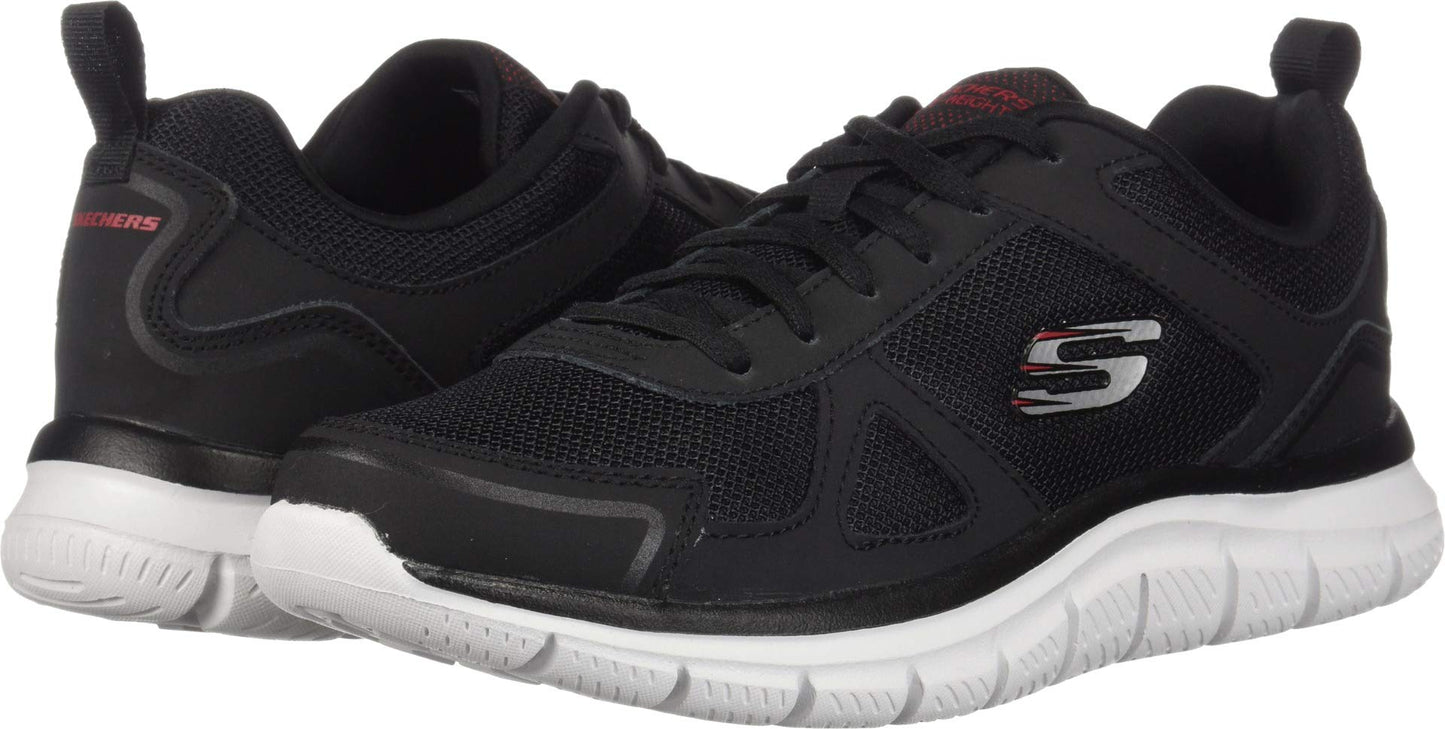 Skechers Men's Sports Shoes, Black/Red, 9.5 Wide