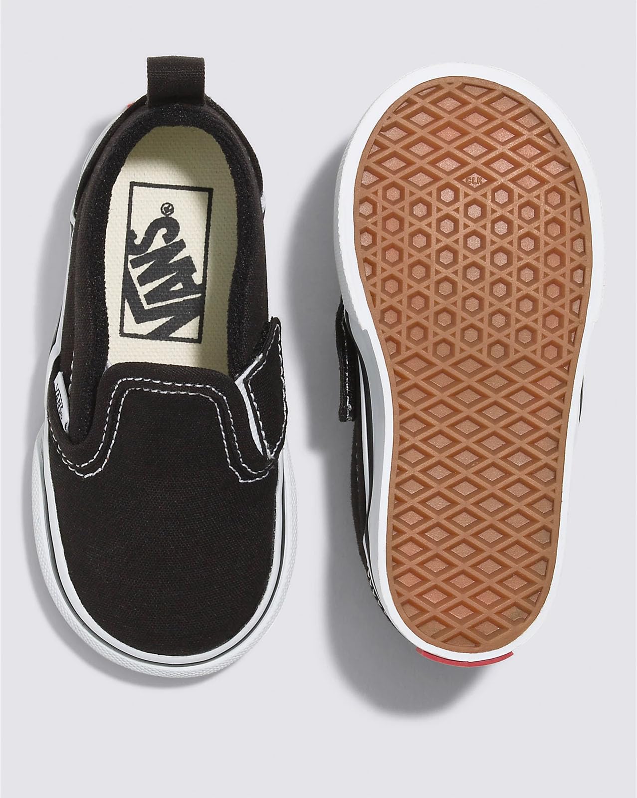 Vans - Toddler Slip-On V Shoes with Fastner, Color (Canvas) Black/True White, Size: 6.5 M US Toddler