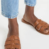 Madewell The Boardwalk Fisherman Slide Sandal in Leather English Saddle 5.5 M