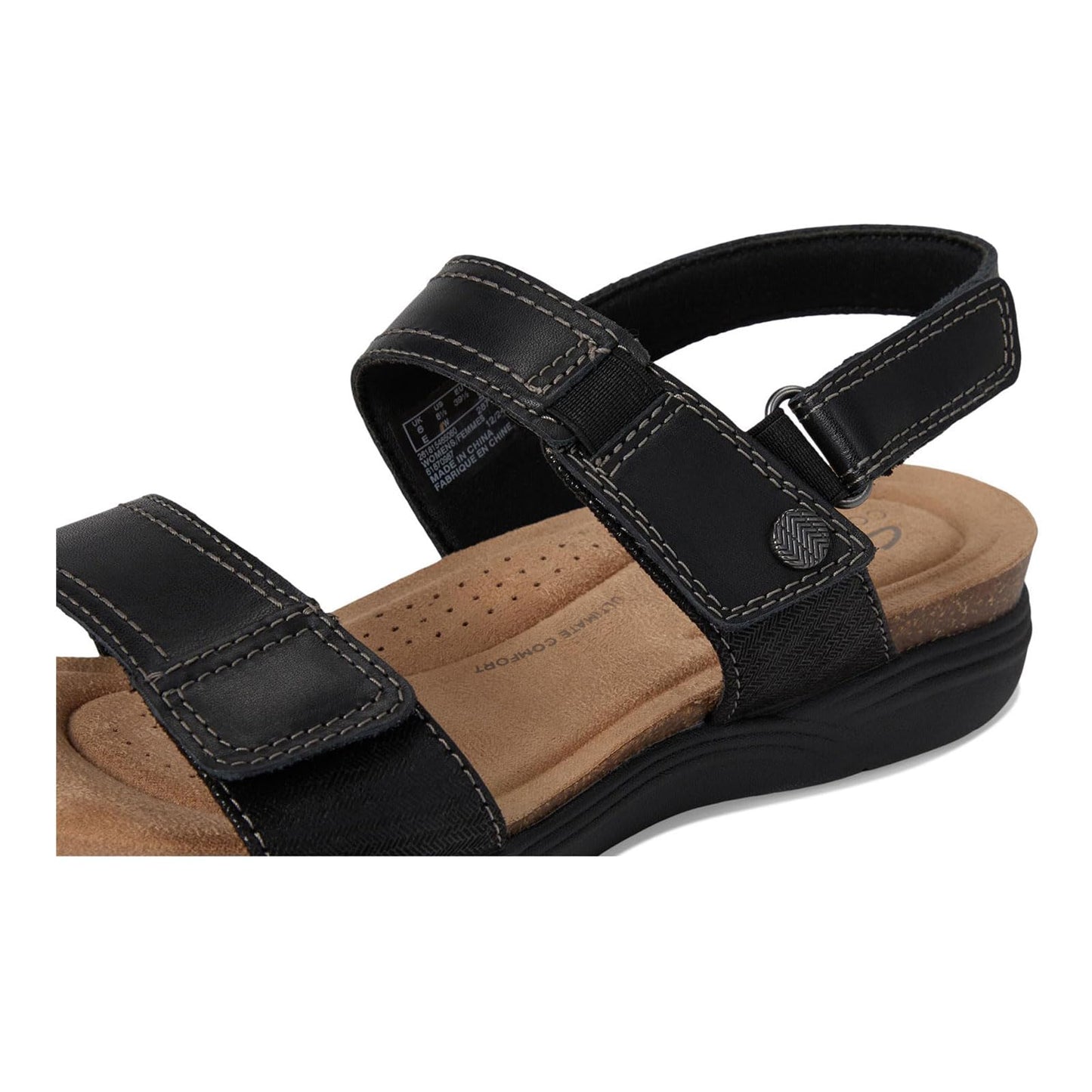 Clarks Women April Clover Black Combi Leather 9.5 Narrow