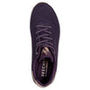Skechers Women's Uno Shimmer AwaySneaker, Dark Purple Durabuck Rosegold Duraleather M, 8 UK