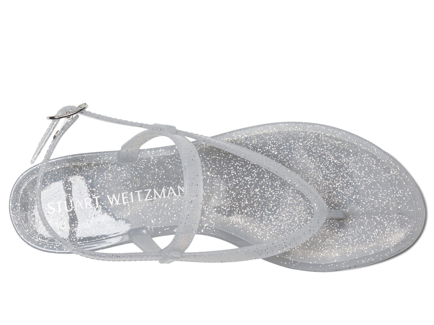 Stuart Weitzman Summer Jelly Sandal Silver 10 B