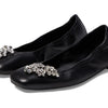 Stuart Weitzman Crystal Fleur Ballet Flat Black 7.5 B