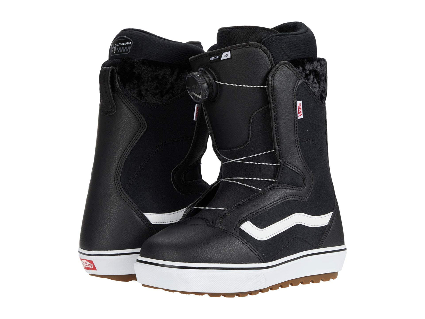 Vans Womens Encore OG Snowboard Boots (Black/White, 8.5)