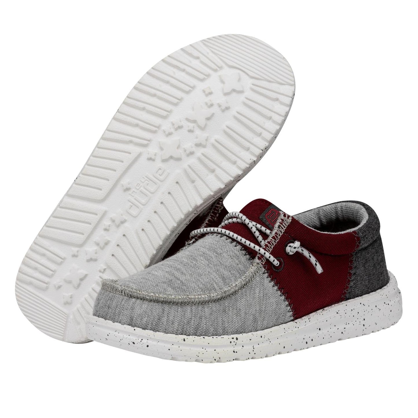 HEYDUDE Wally Toddler Tri Varsity Crimson Size C6 | Boy's Shoes | Boy's Slip On Loafers | Comfortable & Light-Weight
