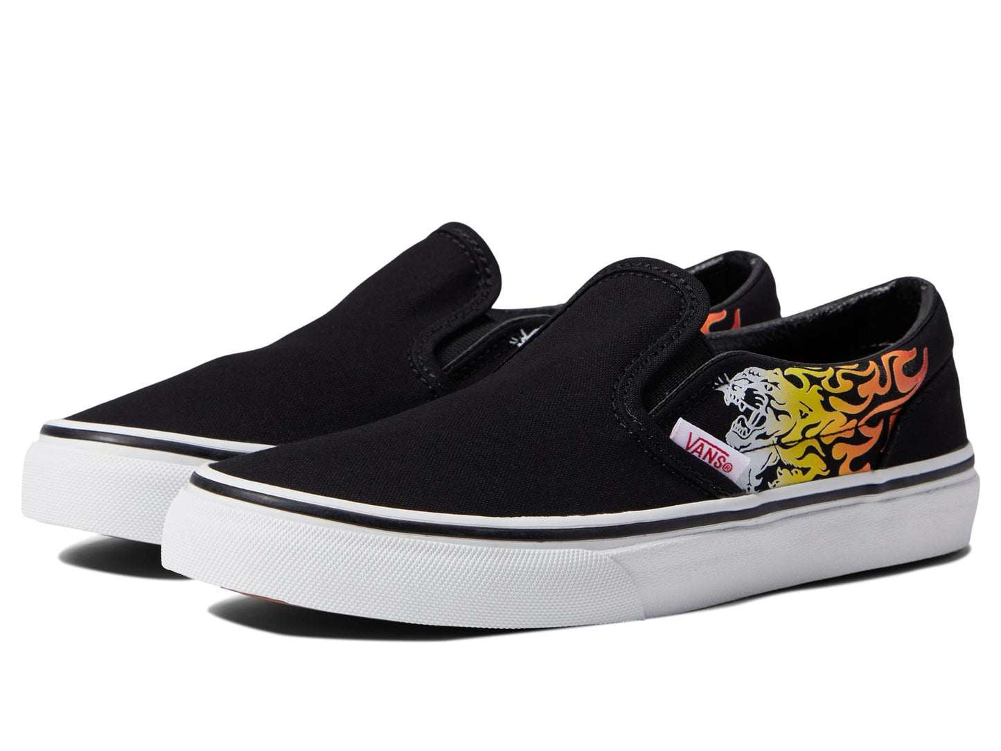 Vans Boy's Classic Slip-On (Little Kid) Ferocious Flame Racing Red/Black 11.5 Little Kid M