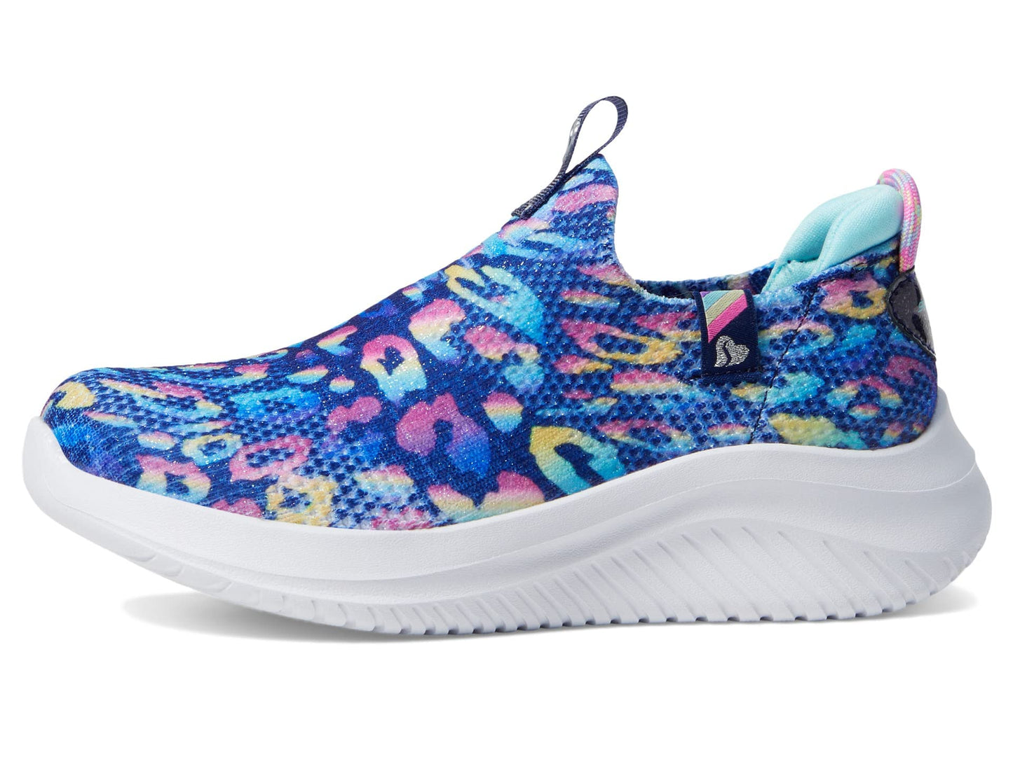 Skechers Kids Girls Ultra Flex 3.0 - Safari Shine Sneaker, Navy/Multi, 3