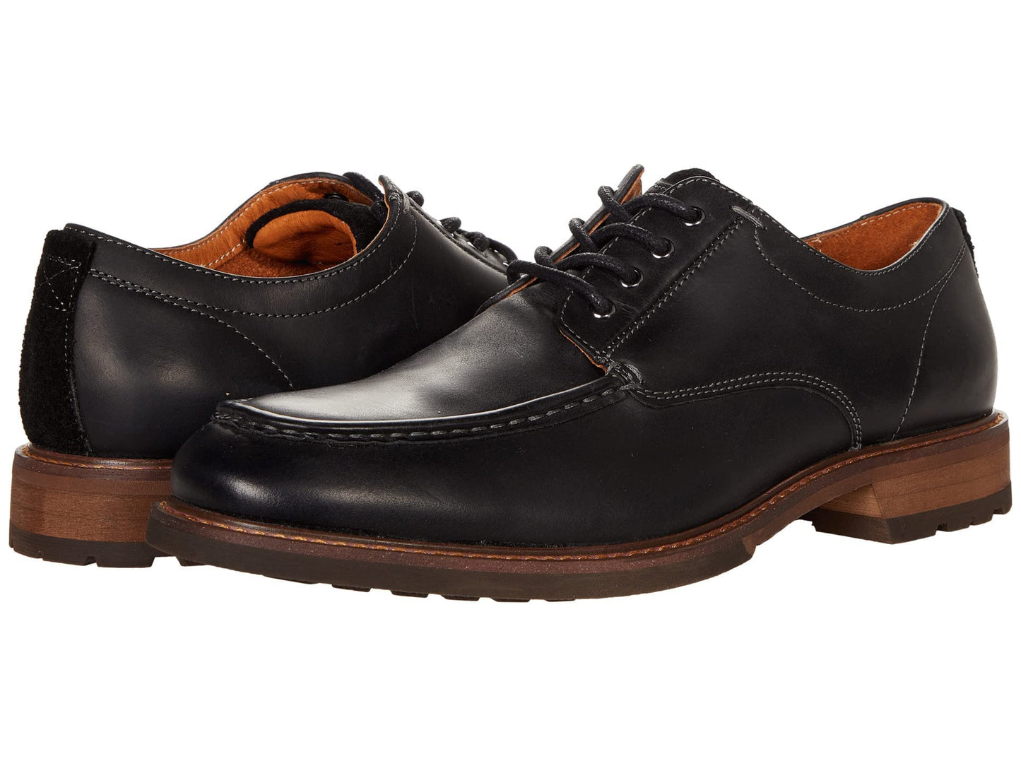 Florsheim Lodge Moc Toe Oxford - Shoes for Men - Leather Upper - Rugged Sole - Sturdy Heel - Leather Upper Black Crazy Horse 14 M (D)