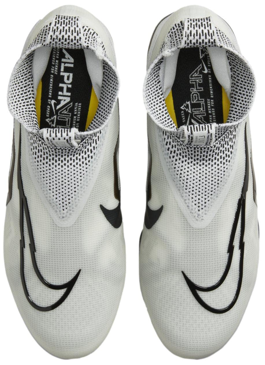 Nike Alpha Menace Elite 3 White/Particle Grey/Opti Yellow/Black Mens Football Cleat. (White/Black-White-White, us_Footwear_Size_System, Adult, Men, Numeric, Medium, Numeric_8)