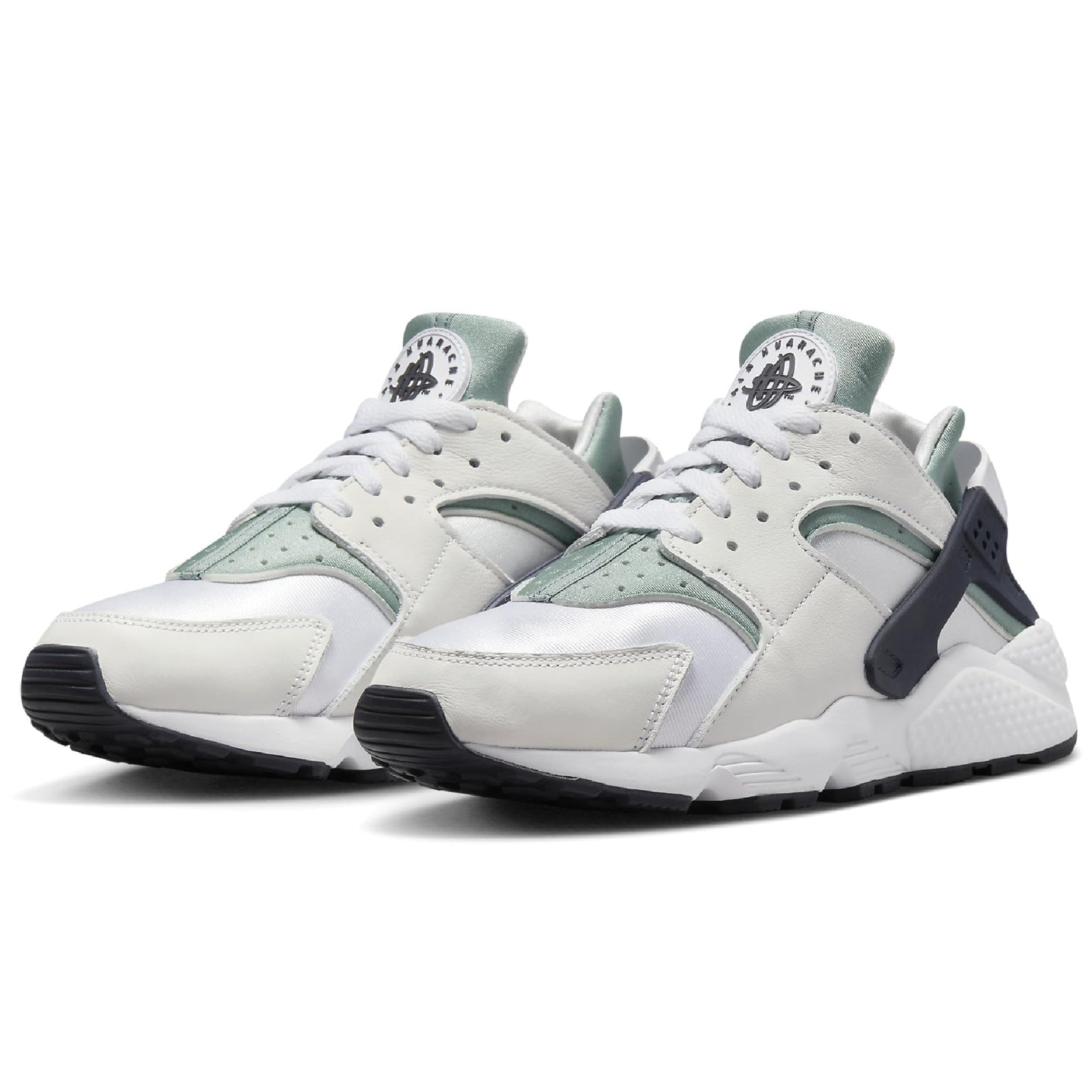 Nike Women's Air Huarache Running Shoes, White/Obsidian-Mica Green, 6.5 M US