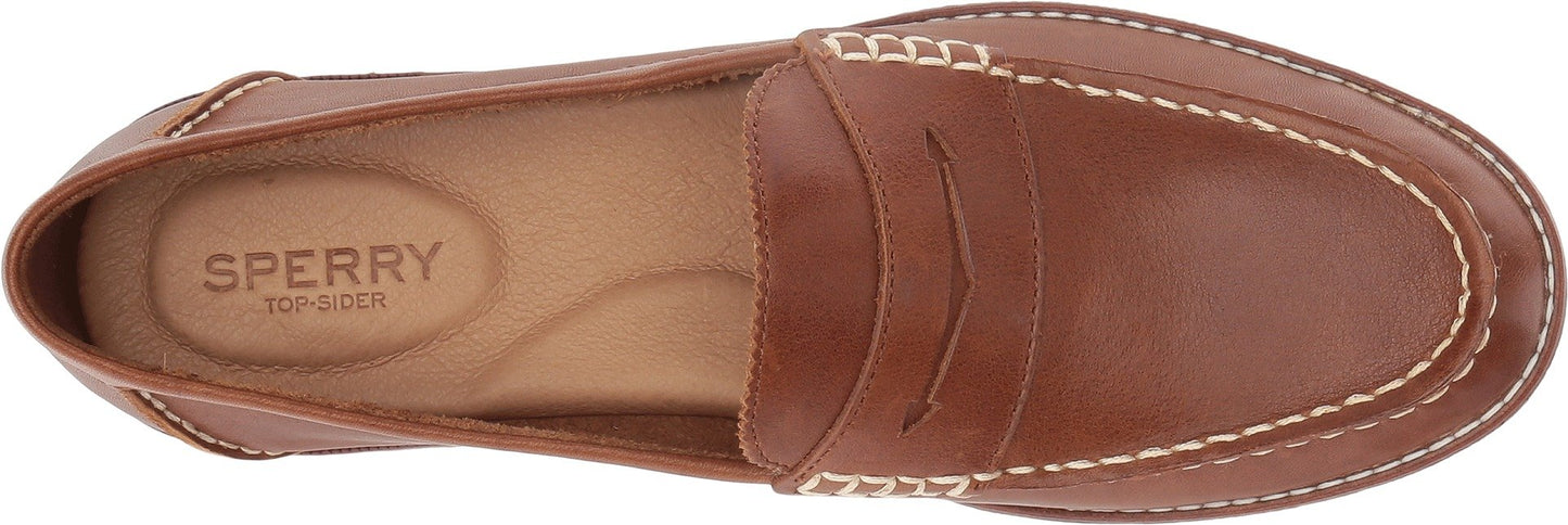 Sperry Womens Seaport Penny Loafer, Tan, 8