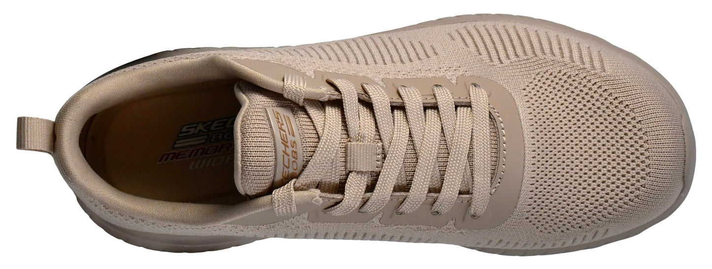 Skechers Women's Bobs Squad Chaos – Face Off Sneaker, Nude, 10