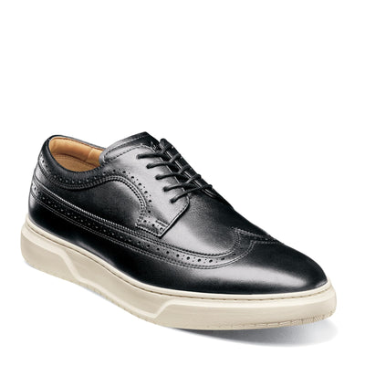 Florsheim Premier Wing Tip Lace-Up Sneaker Black Smooth/White Sole 12 M (D)