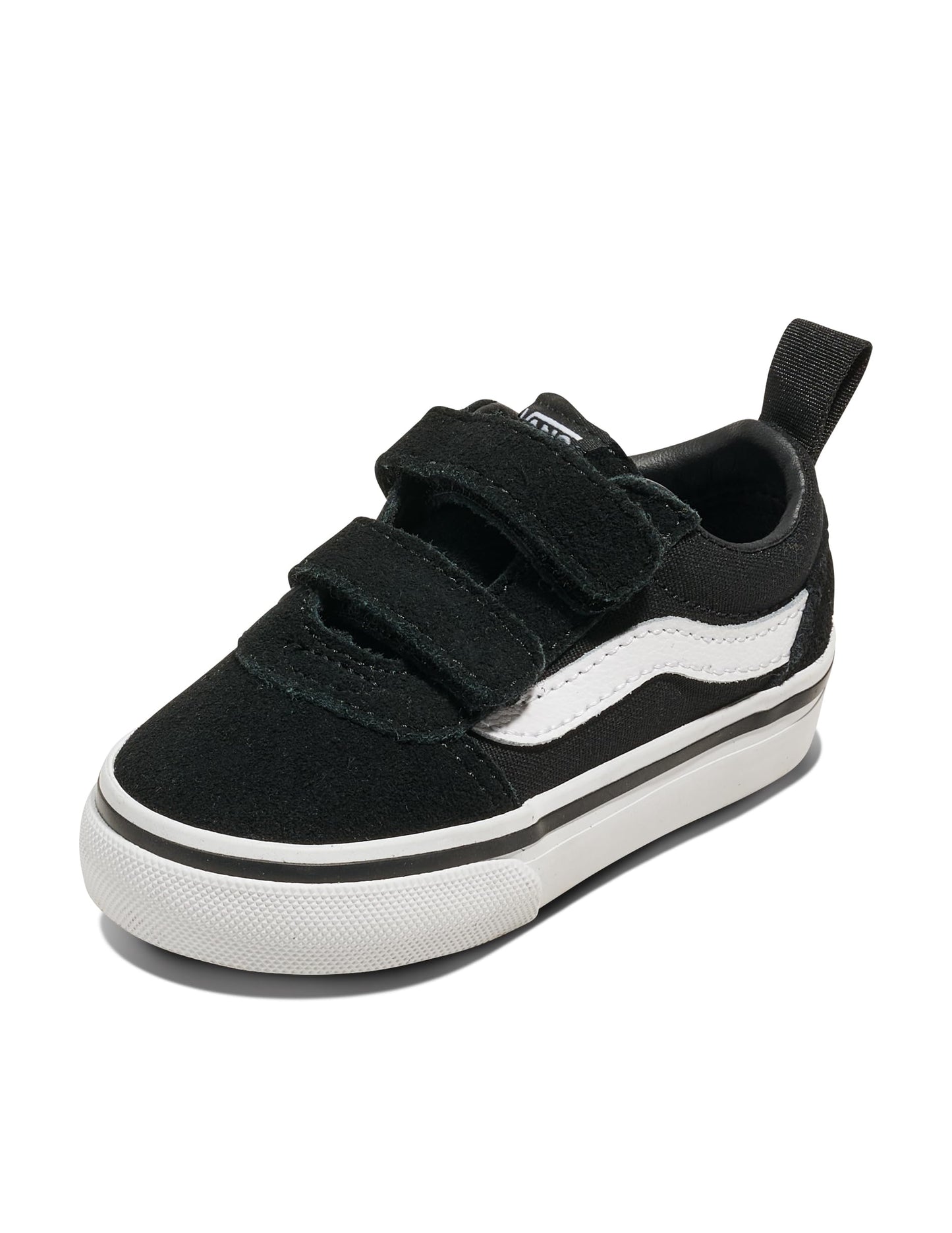 Vans Toddler Ward V Sneaker, (Suede/Canvas) Black/White, 4