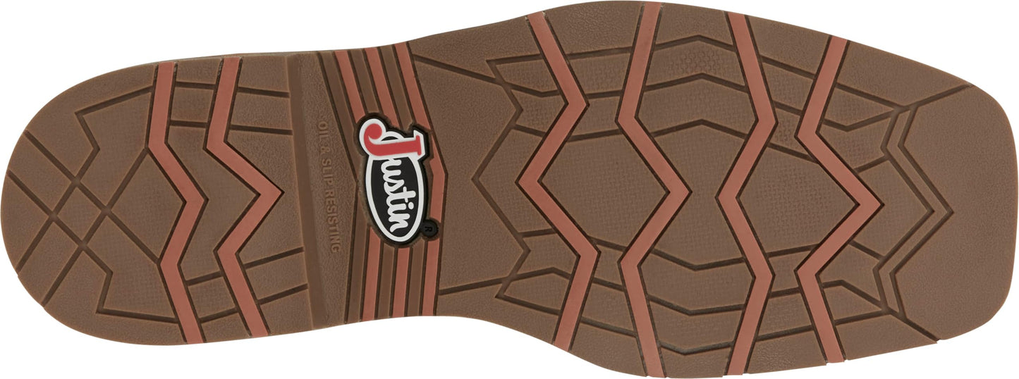 Justin Work Bolt 11" Composite Toe Men's Industrial-and-Construction-Boots, EH Rated, Oil & Slip Resistant, ASTM F2413, Cement Construction, Peanut Tan - 9.5 D