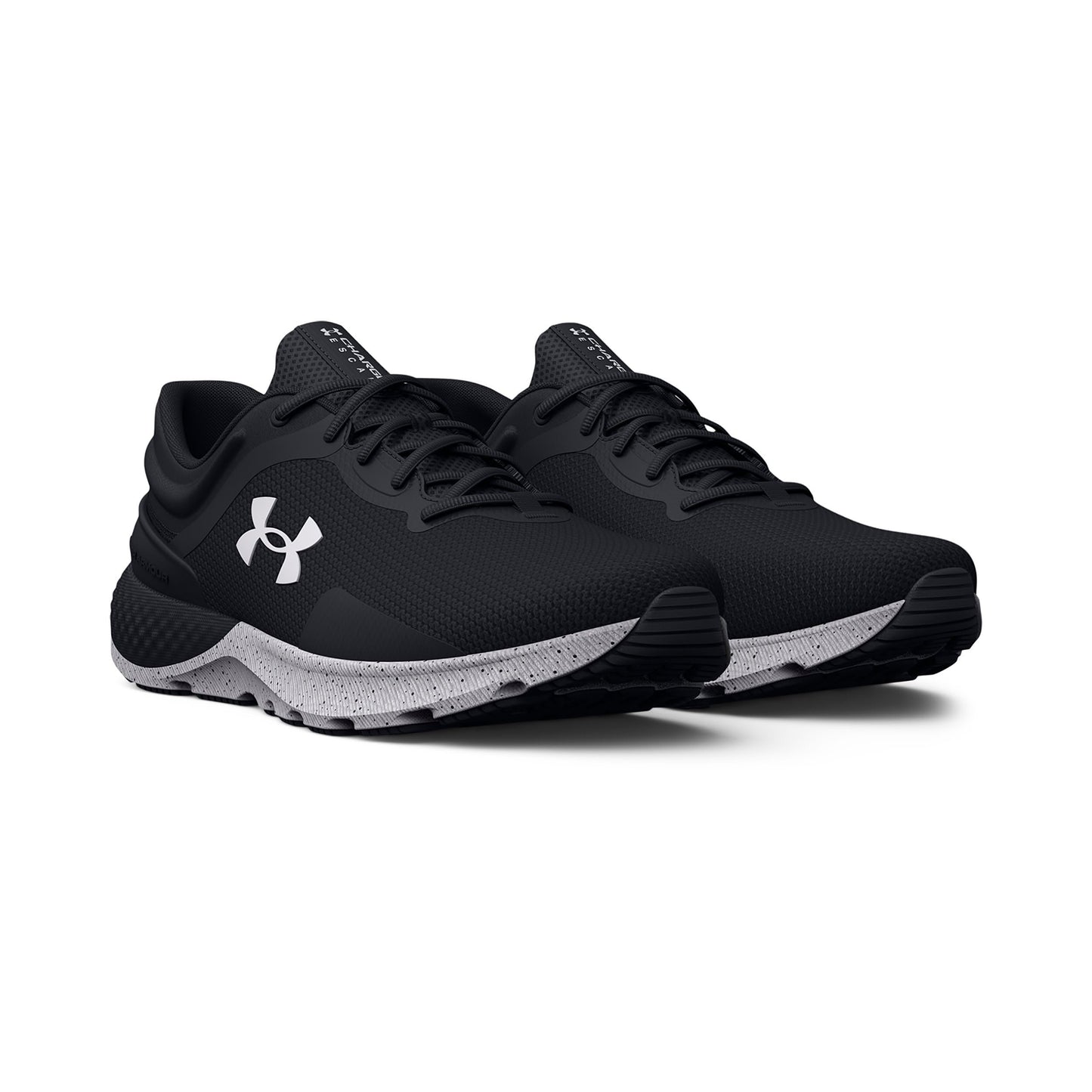 Under Armour Women's Charged Escape 4 Running Shoe, (002) Black/Black/White, 9
