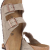 Birkenstock Classic Arizona Leather Unisex Adult Mules, Grey Taupe, 7
