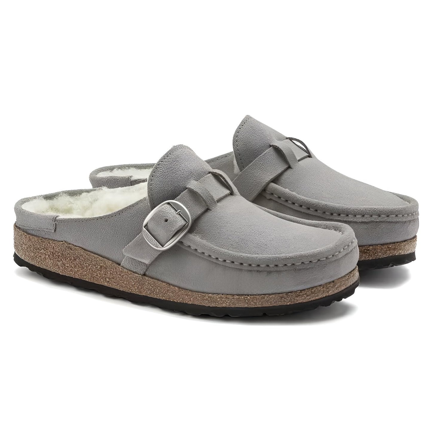Birkenstock Women's, Buckley Shearling Clog - Narrow Width Stone Coin 37 M