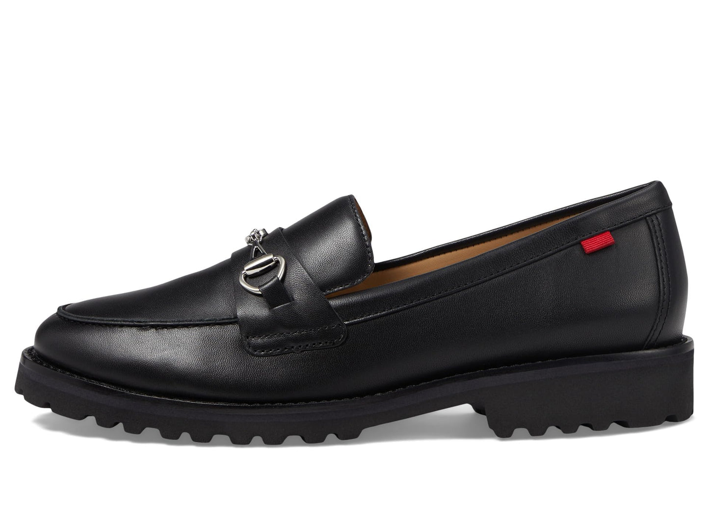 Marc Joseph New York Nancy LN - Shoes for Women - Signature Resin Bit Buckle - Arch Support - Leather Upper Black Nappa 8.5 M